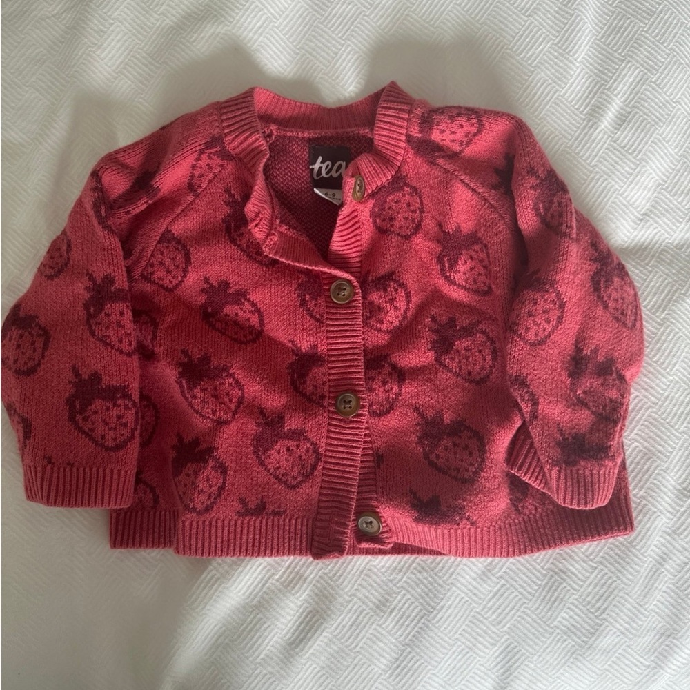 Tea Collection strawberry cardigan 6-9 months
